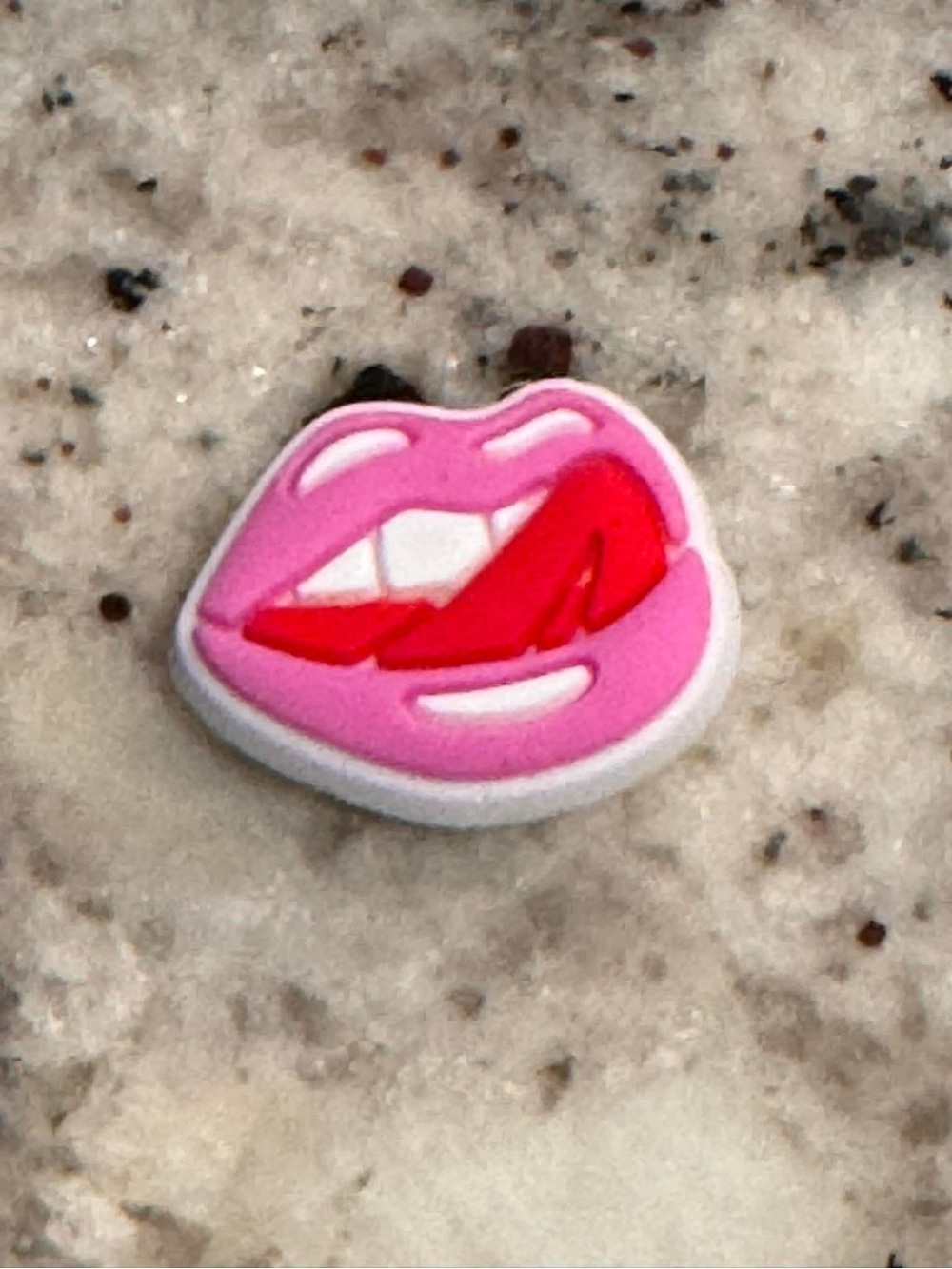 CROCS Pink Lips Jibbitz with Red Tongue